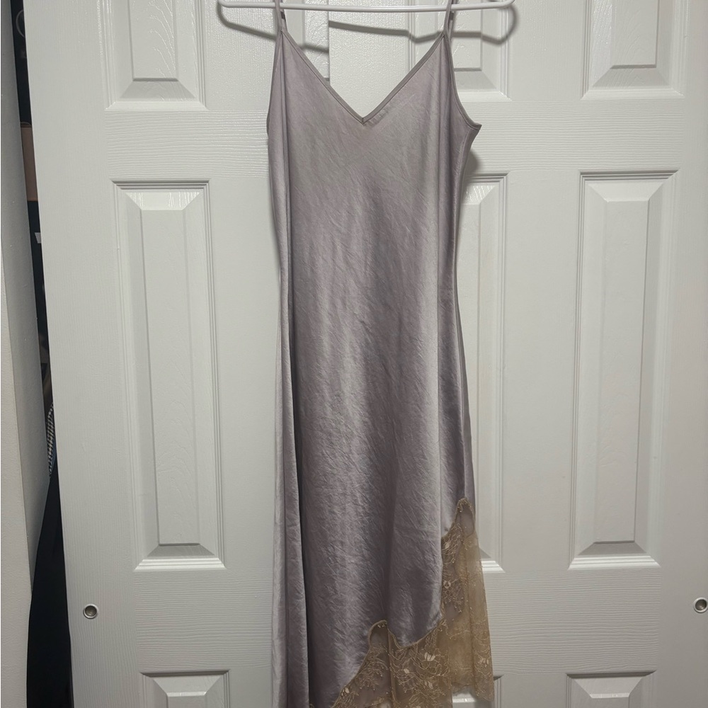 Aritzia Lilac Asymmetrical Dress with Lace